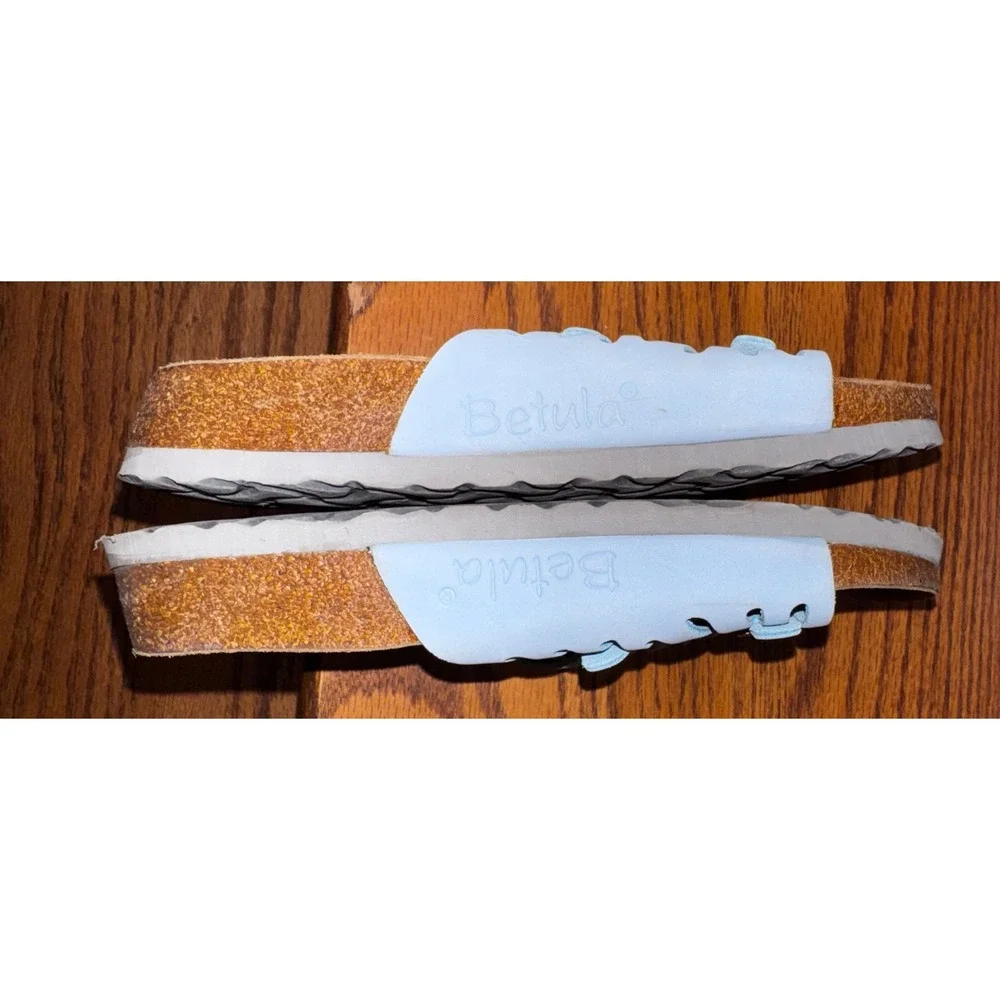 Birkenstock W 7 M 5 EU 38 Betula Granada Ruffle Sandals Light Blue Birko-Flor - Picture 5 of 7